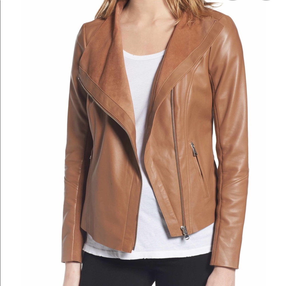 Trouve Brown/Tan Leather Jacket